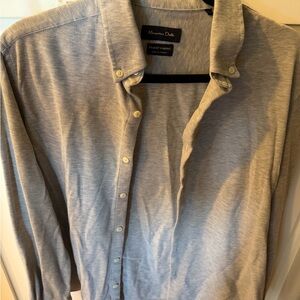 Massimo Dutti Light Gray Textured Shirt